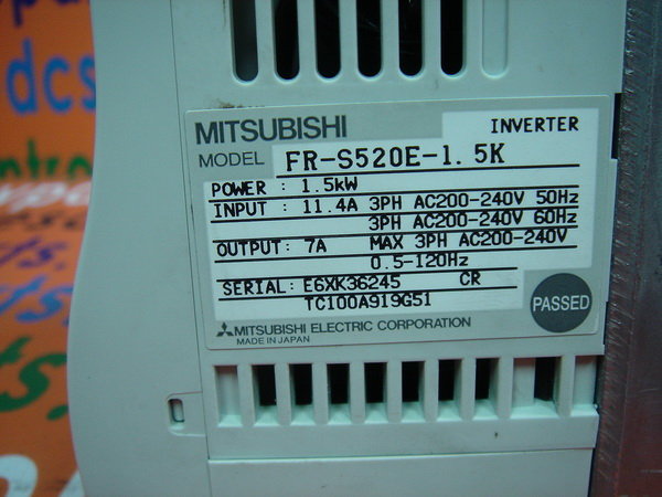 Mitsubishi INVERTER FR-S520E-1.5K - PLC DCS SERVO Control
